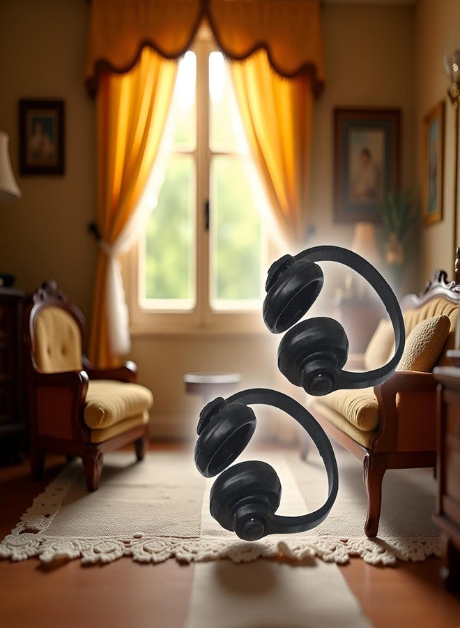 Dwuww 2Pcs Black 1:12 Dollhouse Headphones Miniature Headset Model Toy Micro Landscape Decoration Dollhouse Accessories - Image 3
